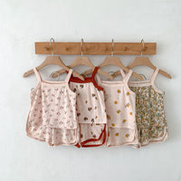 Load image into Gallery viewer, 2 Pieces Set Baby Girls Flower Fruit Print Tank Tops And Shorts Wholesale 230403482
