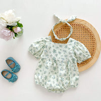 Load image into Gallery viewer, Baby Girls Flower Print Rompers Wholesale 230403491
