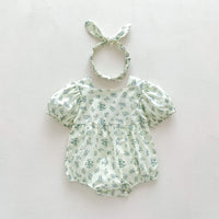Load image into Gallery viewer, Baby Girls Flower Print Rompers Wholesale 230403491
