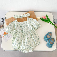 Load image into Gallery viewer, Baby Girls Flower Print Rompers Wholesale 230403491
