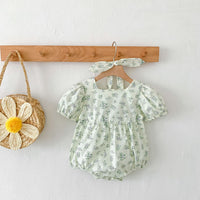 Load image into Gallery viewer, Baby Girls Flower Print Rompers Wholesale 230403491
