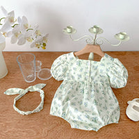 Load image into Gallery viewer, Baby Girls Flower Print Rompers Wholesale 230403491
