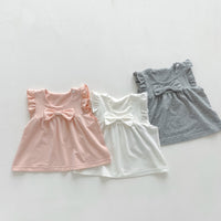 Load image into Gallery viewer, 2 Pieces Set Baby Girls Bow Tops And Solid Color Shorts Wholesale 230403493
