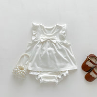 Load image into Gallery viewer, 2 Pieces Set Baby Girls Bow Tops And Solid Color Shorts Wholesale 230403493
