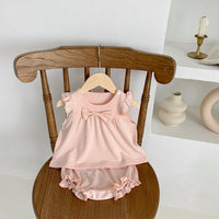 Load image into Gallery viewer, 2 Pieces Set Baby Girls Bow Tops And Solid Color Shorts Wholesale 230403493

