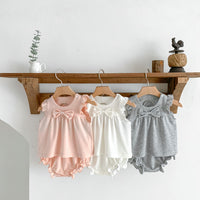 Load image into Gallery viewer, 2 Pieces Set Baby Girls Bow Tops And Solid Color Shorts Wholesale 230403493
