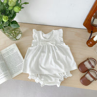 Load image into Gallery viewer, 2 Pieces Set Baby Girls Bow Tops And Solid Color Shorts Wholesale 230403493
