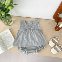 Load image into Gallery viewer, 2 Pieces Set Baby Girls Bow Tops And Solid Color Shorts Wholesale 230403493
