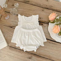 Load image into Gallery viewer, 2 Pieces Set Baby Girls Bow Tops And Solid Color Shorts Wholesale 230403493
