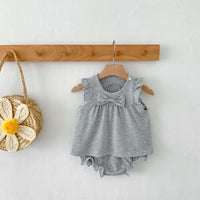 Load image into Gallery viewer, 2 Pieces Set Baby Girls Bow Tops And Solid Color Shorts Wholesale 230403493
