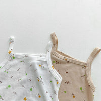 Load image into Gallery viewer, 2 Pieces Set Baby Girls Flower Print Tank Tops And Shorts Wholesale 230403501
