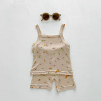 Load image into Gallery viewer, 2 Pieces Set Baby Girls Flower Print Tank Tops And Shorts Wholesale 230403501
