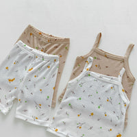 Load image into Gallery viewer, 2 Pieces Set Baby Girls Flower Print Tank Tops And Shorts Wholesale 230403501
