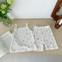 Load image into Gallery viewer, 2 Pieces Set Baby Girls Flower Print Tank Tops And Shorts Wholesale 230403501

