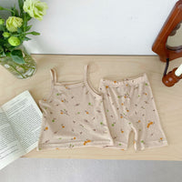 Load image into Gallery viewer, 2 Pieces Set Baby Girls Flower Print Tank Tops And Shorts Wholesale 230403501
