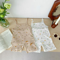 Load image into Gallery viewer, 2 Pieces Set Baby Girls Flower Print Tank Tops And Shorts Wholesale 230403501
