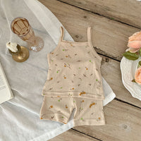 Load image into Gallery viewer, 2 Pieces Set Baby Girls Flower Print Tank Tops And Shorts Wholesale 230403501

