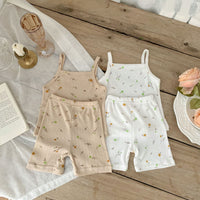 Load image into Gallery viewer, 2 Pieces Set Baby Girls Flower Print Tank Tops And Shorts Wholesale 230403501

