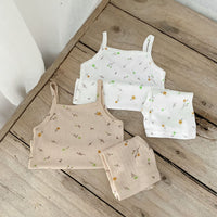 Load image into Gallery viewer, 2 Pieces Set Baby Girls Flower Print Tank Tops And Shorts Wholesale 230403501
