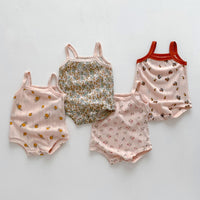 Load image into Gallery viewer, Baby Girls Fruit Print Rompers Wholesale 230403502
