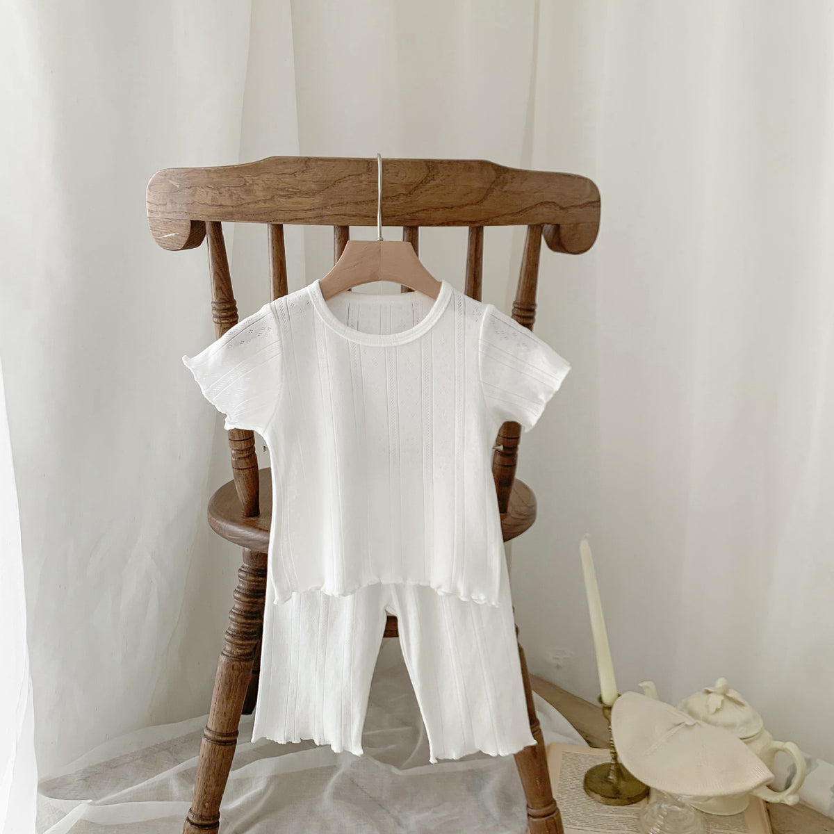 2 Pieces Set Baby Unisex Solid Color Tops And Pants Wholesale 230403512