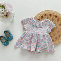 Load image into Gallery viewer, Baby Girls Flower Print Rompers Wholesale 230403523
