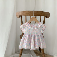 Load image into Gallery viewer, Baby Girls Flower Print Rompers Wholesale 230403523
