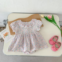 Load image into Gallery viewer, Baby Girls Flower Print Rompers Wholesale 230403523
