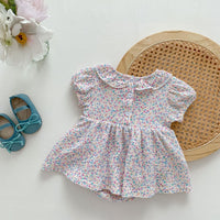 Load image into Gallery viewer, Baby Girls Flower Print Rompers Wholesale 230403523
