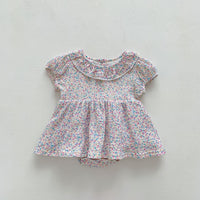 Load image into Gallery viewer, Baby Girls Flower Print Rompers Wholesale 230403523
