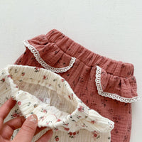 Load image into Gallery viewer, 2 Pieces Set Baby Girls Bow Tank Tops And Flower Print Shorts Wholesale 230403530
