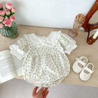 Load image into Gallery viewer, Baby Girls Flower Print Rompers Wholesale 230403532
