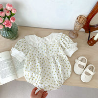 Load image into Gallery viewer, Baby Girls Flower Print Rompers Wholesale 230403532

