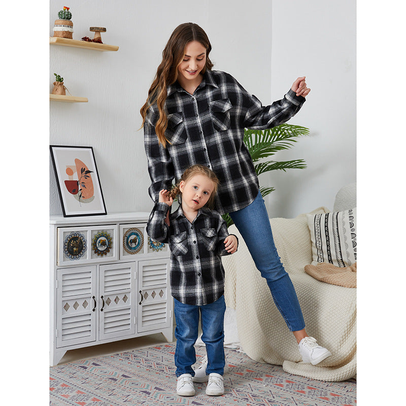 Mommy And Me Kid Checked Shirts Wholesale 23040386