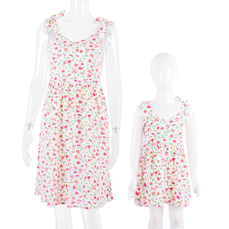 Mommy And Me Kid Flower Print Dresses Wholesale 23040396