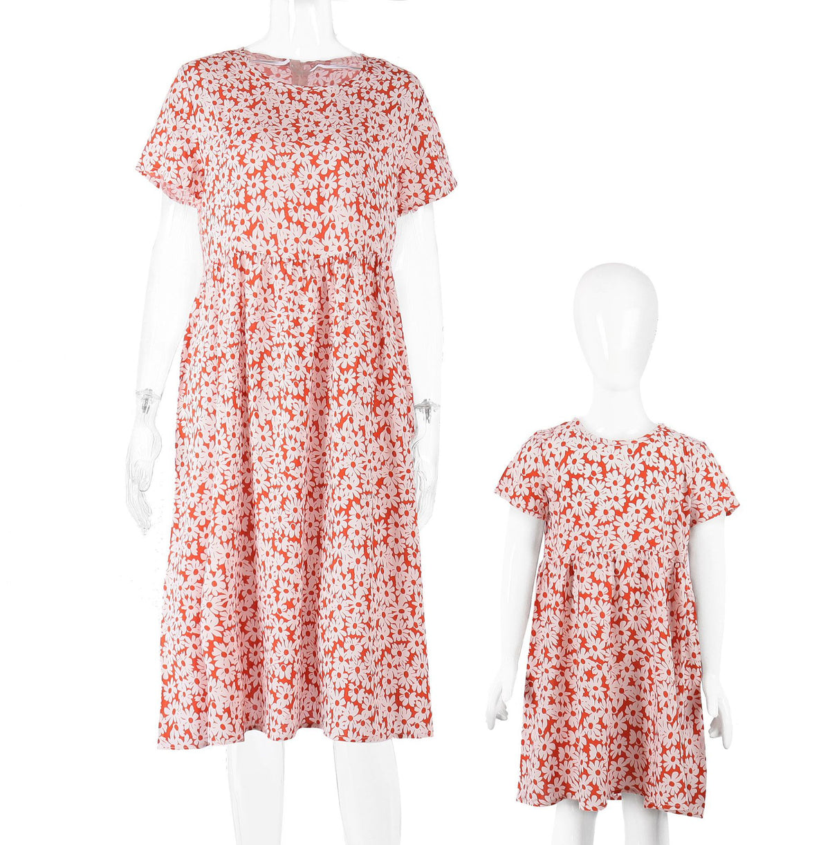 Mommy And Me Kid Flower Print Dresses Wholesale 23040399