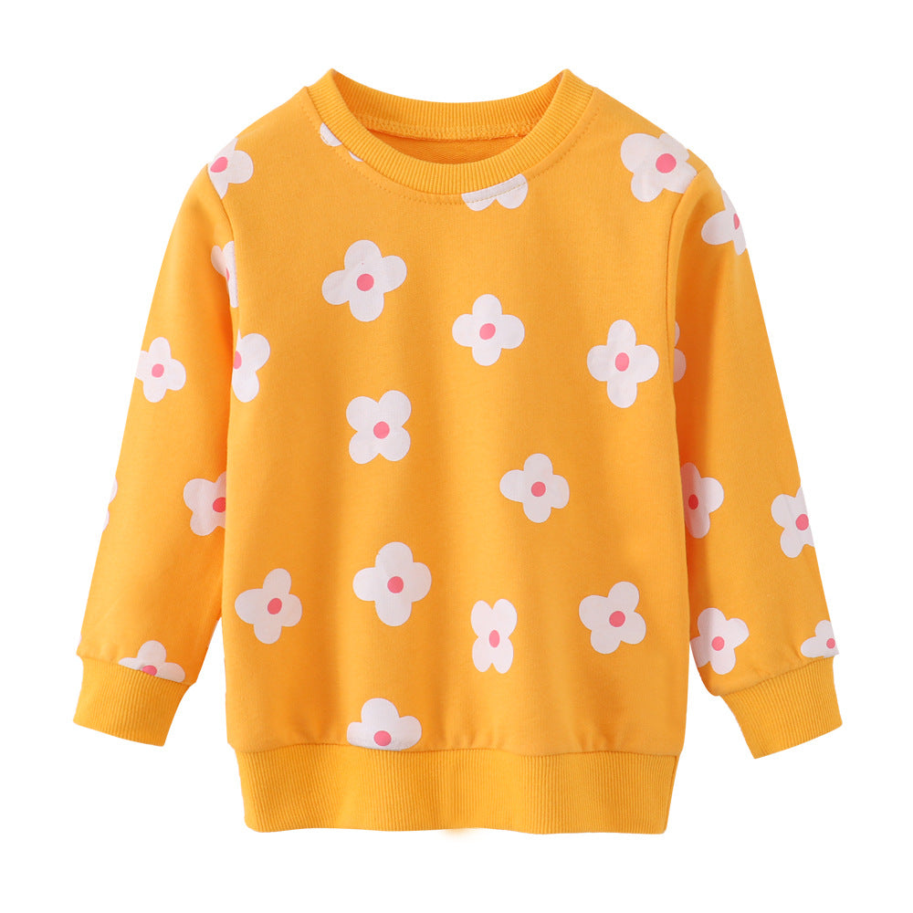 Baby Kid Girls Flower Print Hoodies Sweatshirts Wholesale 230407116