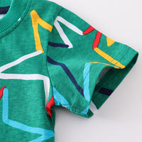 Load image into Gallery viewer, 2 Pieces Set Baby Kid Boys Star Print T-Shirts And Shorts Wholesale 230407173
