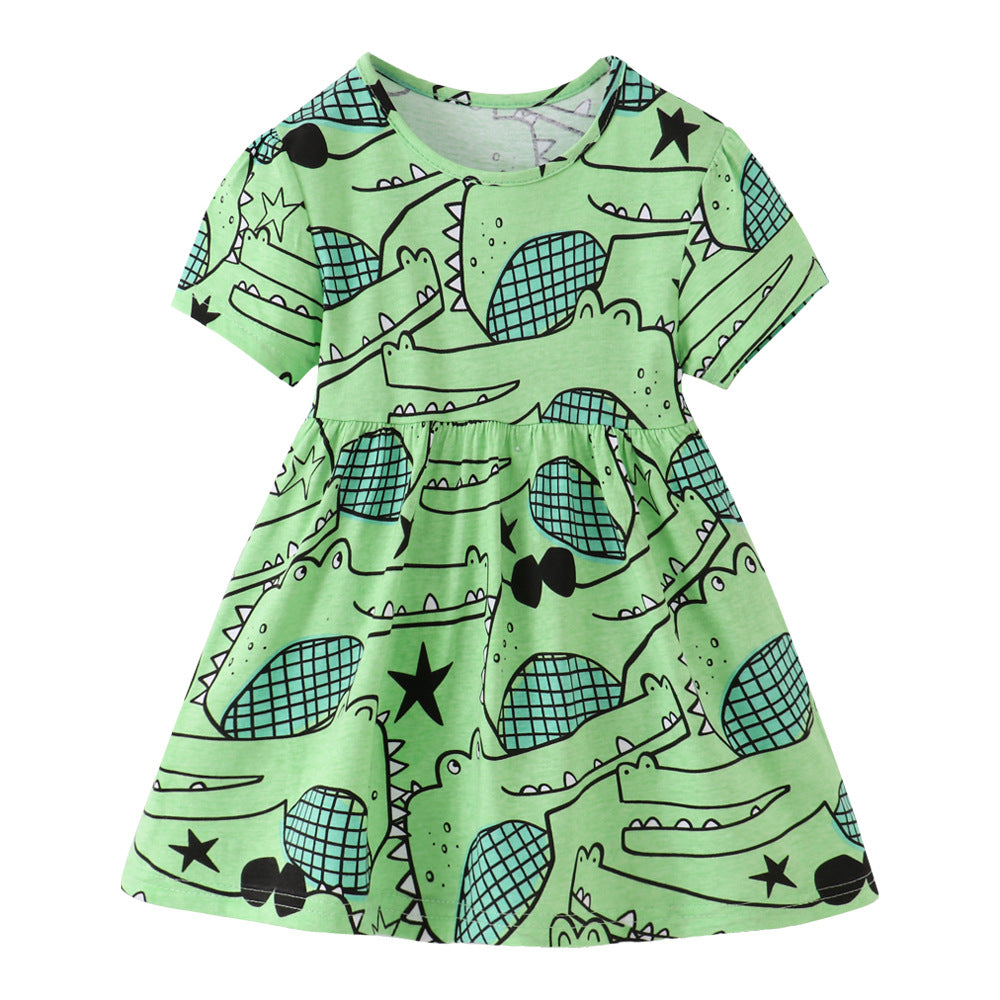 Baby Kid Girls Cartoon Print Dresses Wholesale 230407174