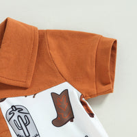 Load image into Gallery viewer, 2 Pieces Set Baby Kid Boys Print Polo Shirts And Solid Color Shorts Wholesale 230407180
