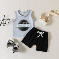 Load image into Gallery viewer, 2 Pieces Set Baby Kid Boys Letters Tank Tops And Solid Color Shorts Wholesale 230407206
