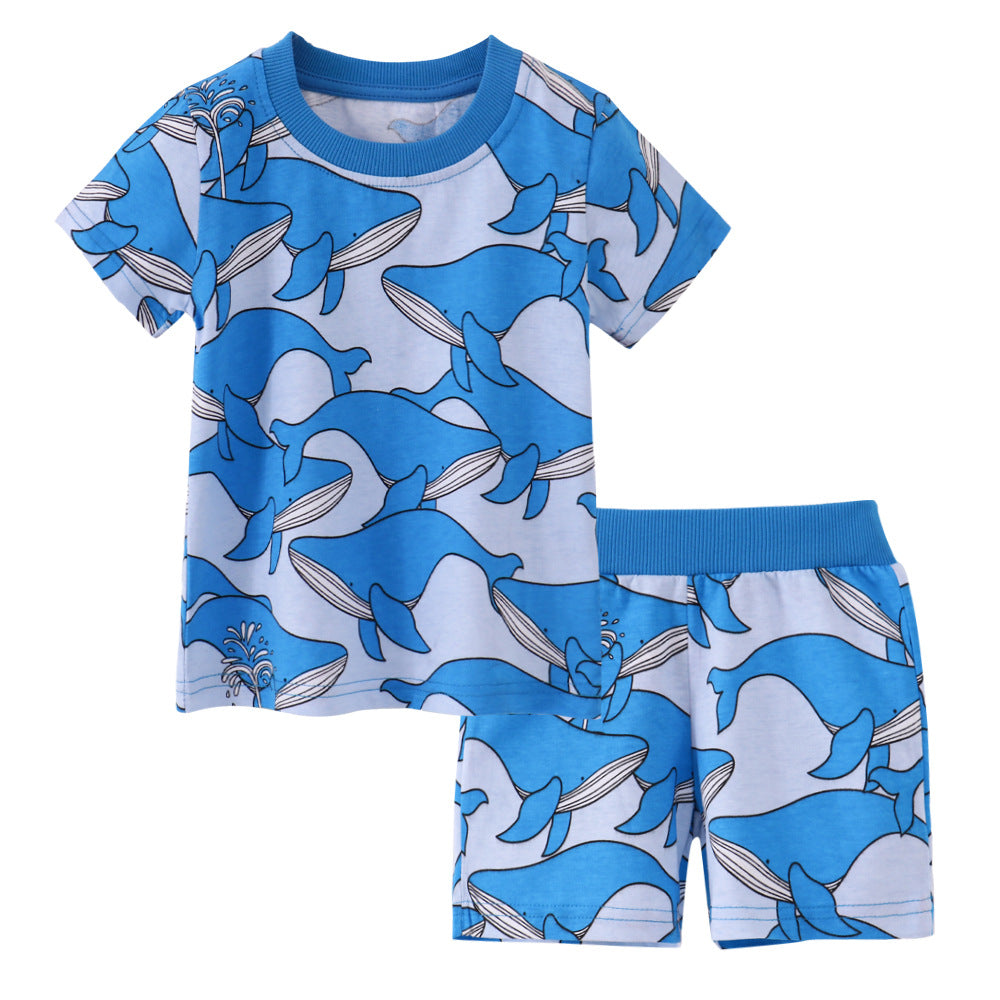 2 Pieces Set Baby Kid Boys Animals Cartoon Print T-Shirts And Shorts Wholesale 230407210