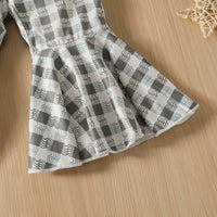 Load image into Gallery viewer, 2 Pieces Set Baby Kid Girls Letters Print T-Shirts And Checked Pants Wholesale 230407221
