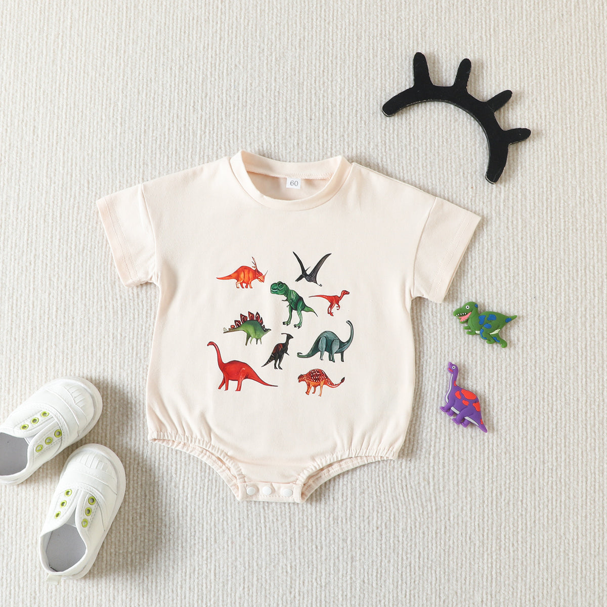 Baby Boys Dinosaur Print Rompers Wholesale 230407314