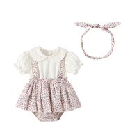 Load image into Gallery viewer, Baby Girls Flower Print Rompers Wholesale 230407329
