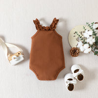 Load image into Gallery viewer, 2 Pieces Set Baby Girls Solid Color Print Rompers And Cartoon Shorts Wholesale 230407371
