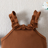 Load image into Gallery viewer, 2 Pieces Set Baby Girls Solid Color Print Rompers And Cartoon Shorts Wholesale 230407371
