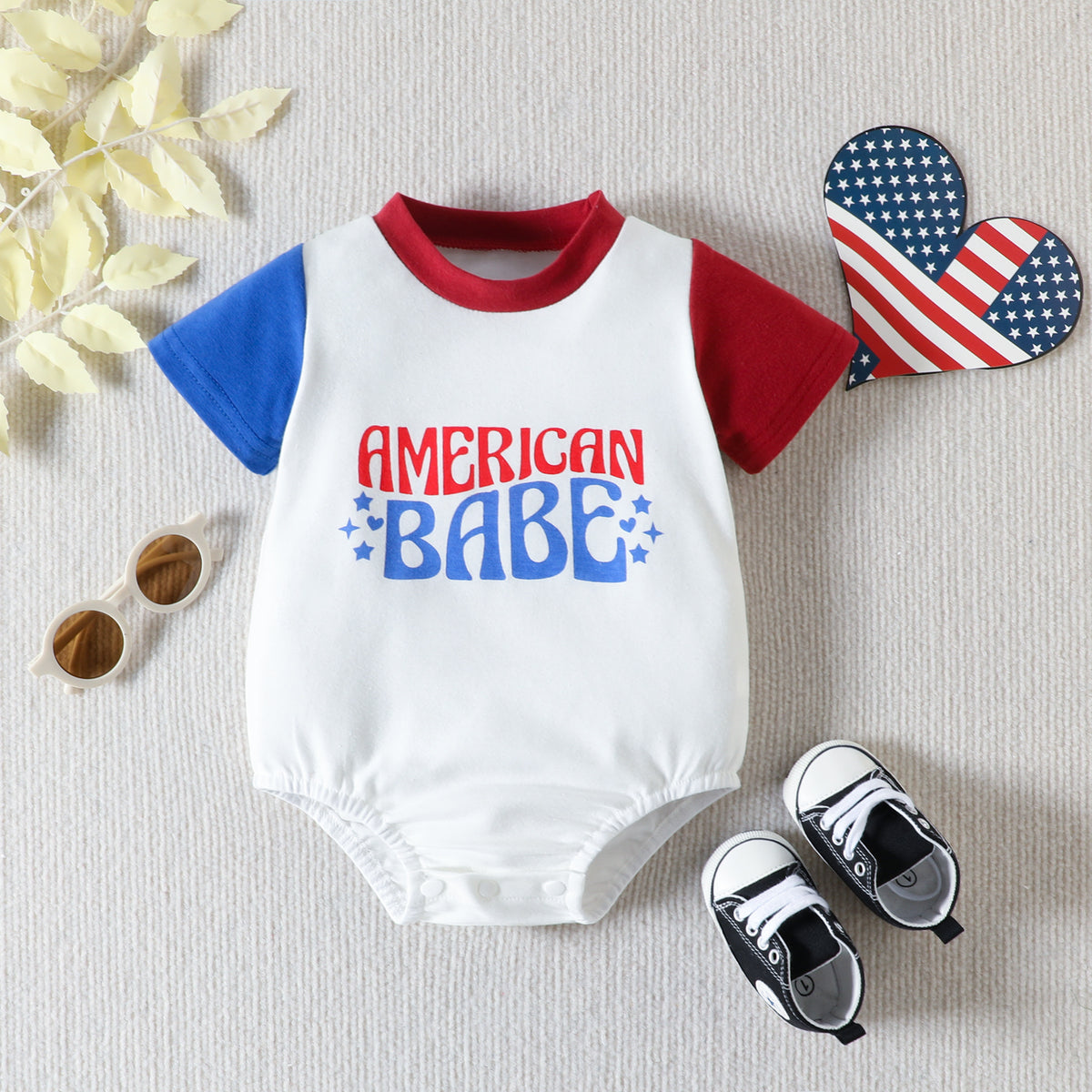 Baby Unisex Letters Independence Day Rompers Wholesale 230407391