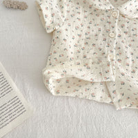 Load image into Gallery viewer, 2 Pieces Set Baby Girls Flower Print Tops And Shorts Wholesale 230407488
