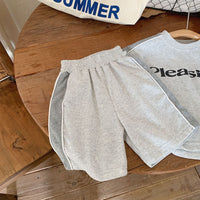 Load image into Gallery viewer, 2 Pieces Set Baby Kid Unisex Letters T-Shirts And Shorts Wholesale 230407502
